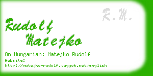 rudolf matejko business card